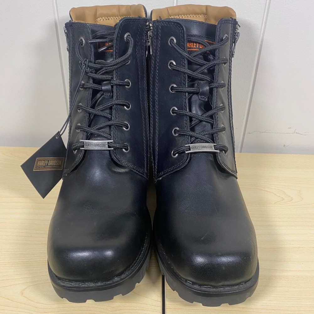 NEW Harley Davidson Black Leather Motorcycle Riding Boots Mens 10 /EU 43 - Picture 3 of 10